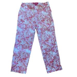 Key West Peacock Print Cropped‎ Pants Women's 12